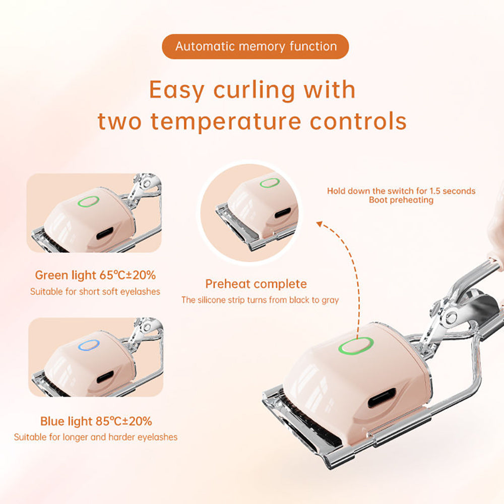 3-in-1 Heated Eyelash Curler - Rechargeable Electric Curler with 3 Heating Modes