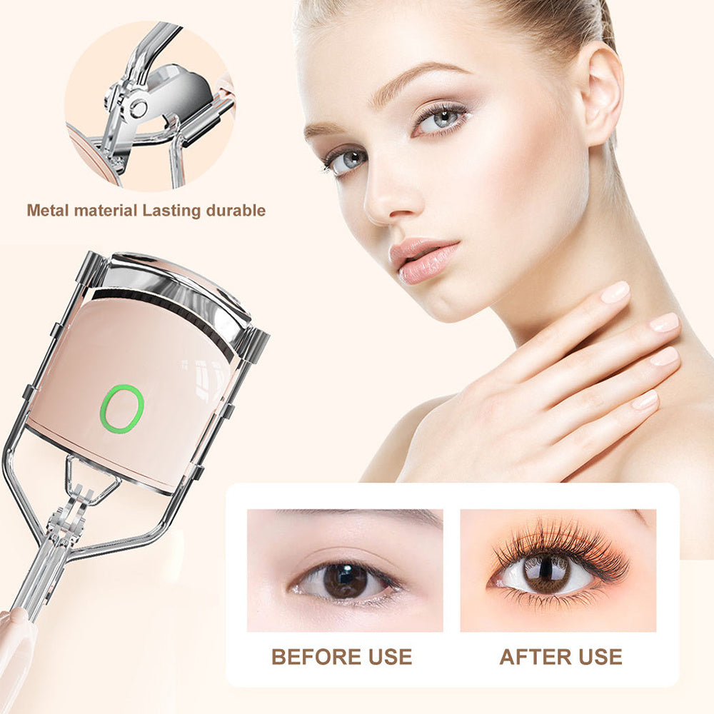 3-in-1 Heated Eyelash Curler - Rechargeable Electric Curler with 3 Heating Modes