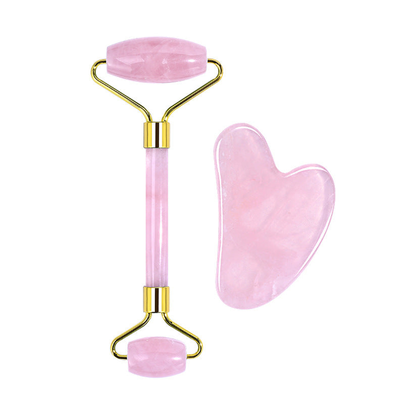 Jade Roller Heart-shaped Suit Crystal Massage